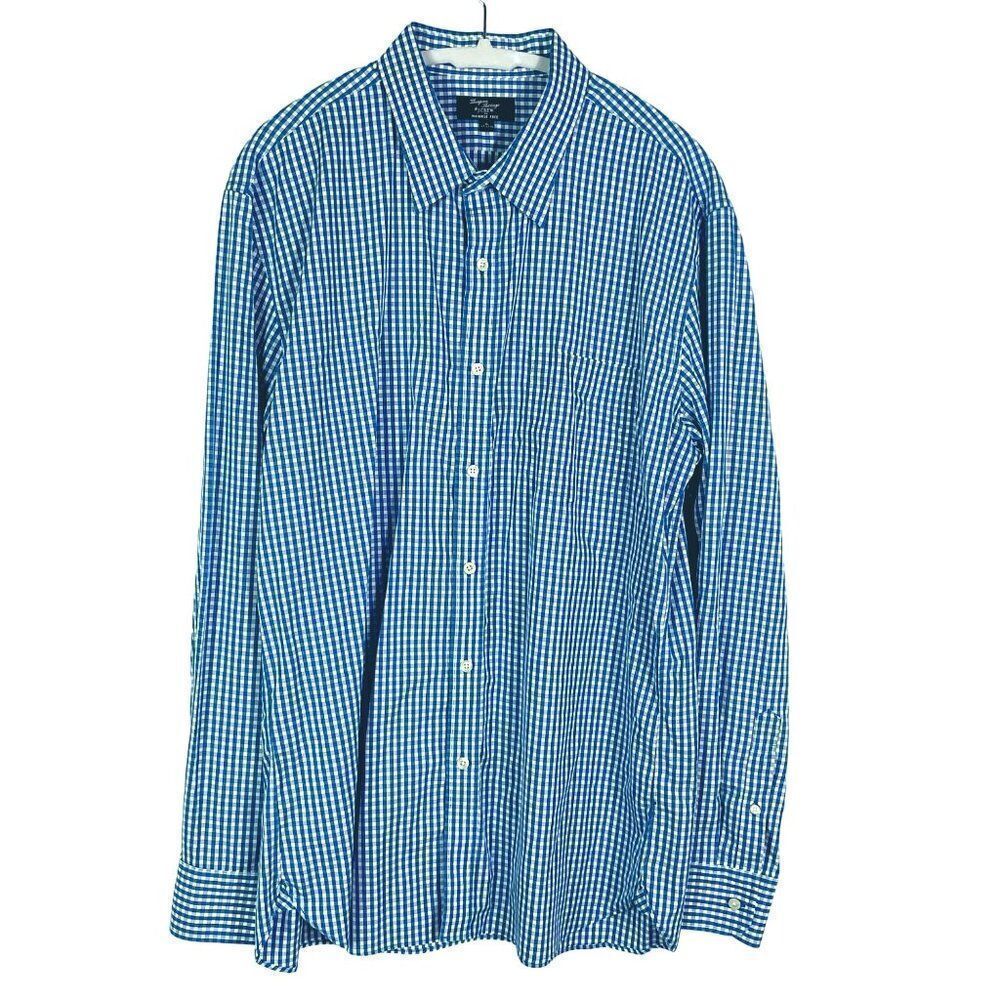 J.Crew Factory Thompson Dress Shirt Long Sleeve Wrinkle-Free Blue & White, XL